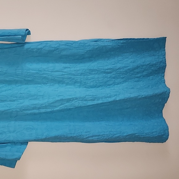 Soft Surroundings Blue Quilted Tunic Top Pullover Dress, Double Slits Cotton MP - Picture 3 of 13